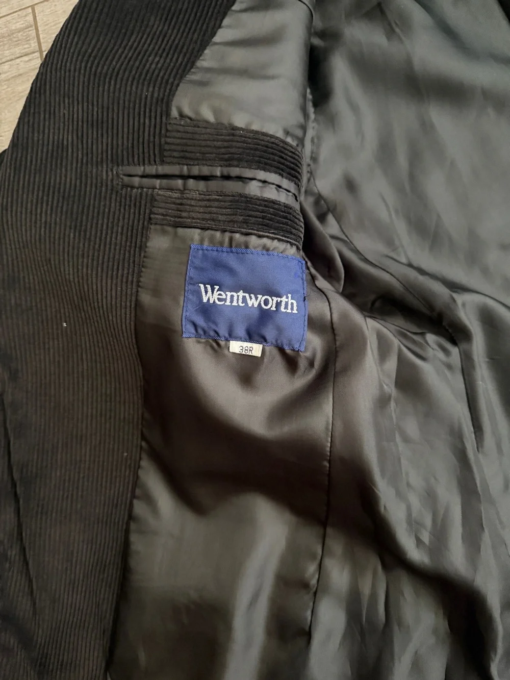 NWT Vintage Wentworth Montgomery Ward Black Corduroy Blazer Sport Coat 38R